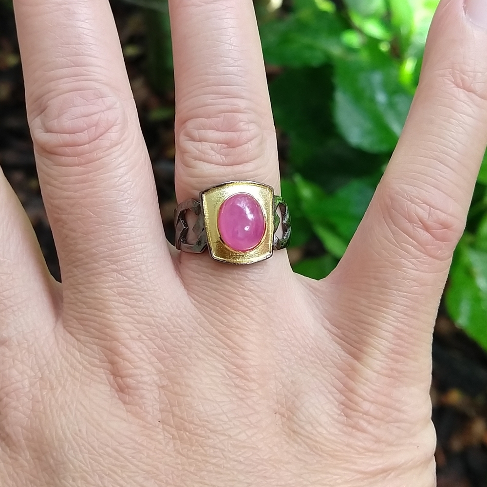 Natural Ruby Sterling Artistic Ring - image 8